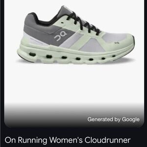 Women’s ON Cloudrunner, Size 7.5, Color Frost-Aloe